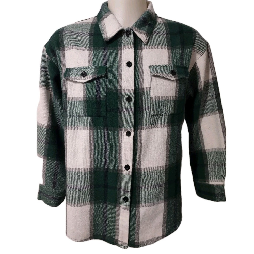Trendy Queen Flannel Women's XL Plaid Button Up Shirt Oversized 90s Y2K Grunge